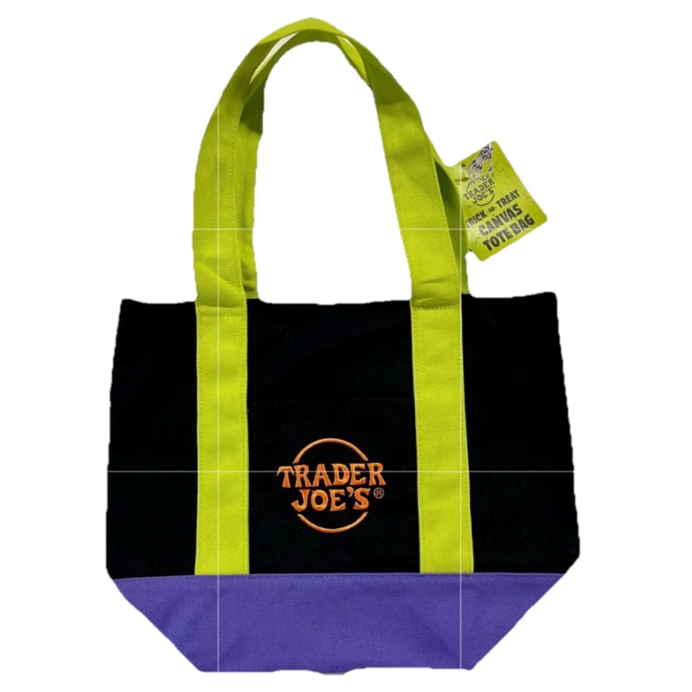 Trader Joe's Trick-or-Treat Mini Canvas Tote Bag Limited Edition - Multi Colors